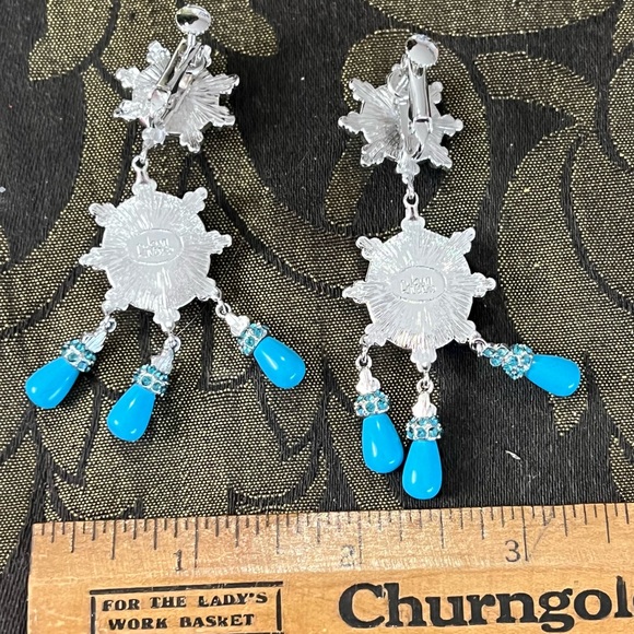 Joan Rivers VINTAGE/New dangle earrings clip+screw on - Picture 12 of 13